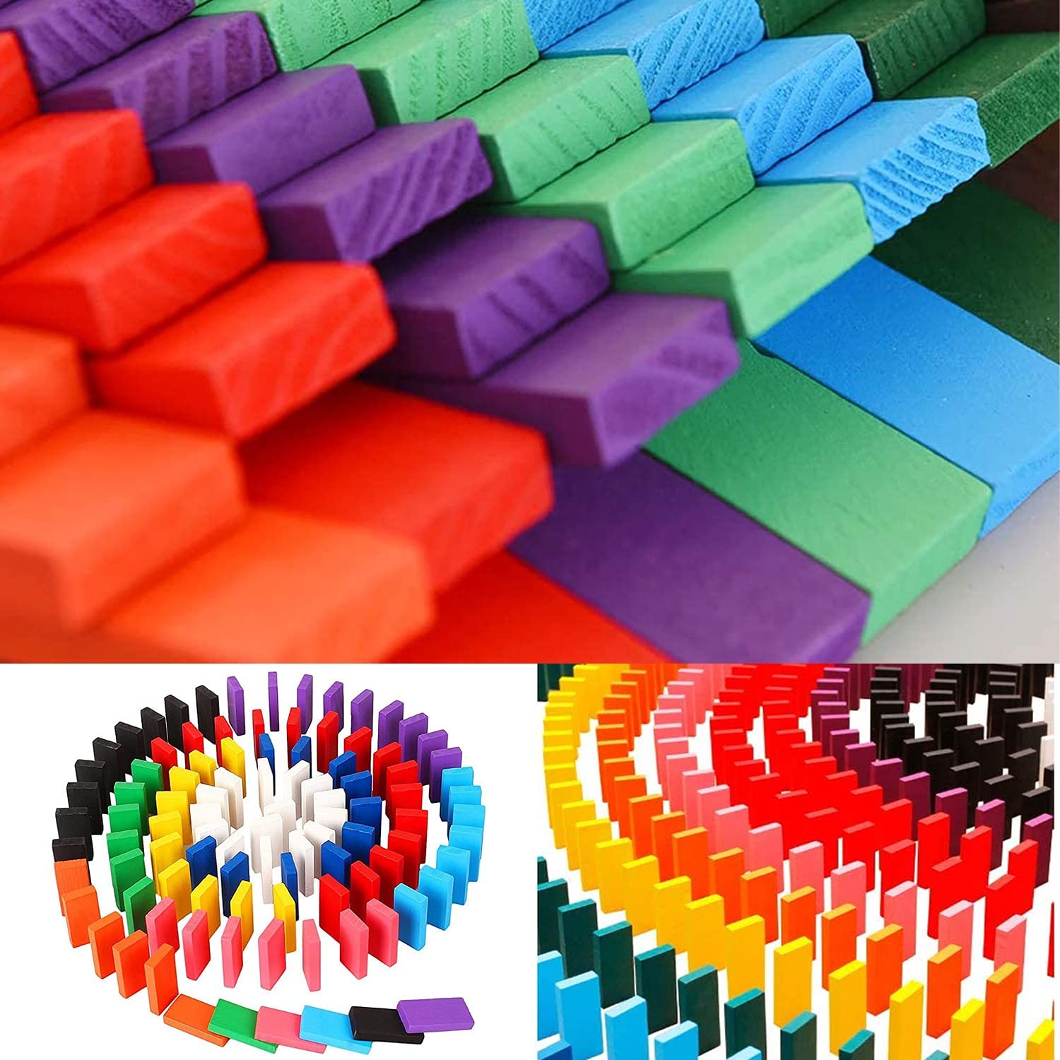 Multicolor wooden domino blocks Multicolor wooden domino blocks